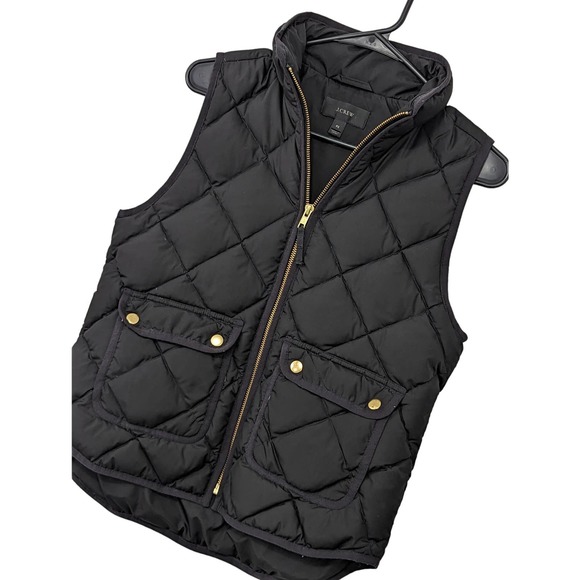 J. Crew Jackets & Blazers - NWOT! J.CREW! YUMMY DOWN! BLACK QUILTED THERMAL PUFFER VEST! SZ PS